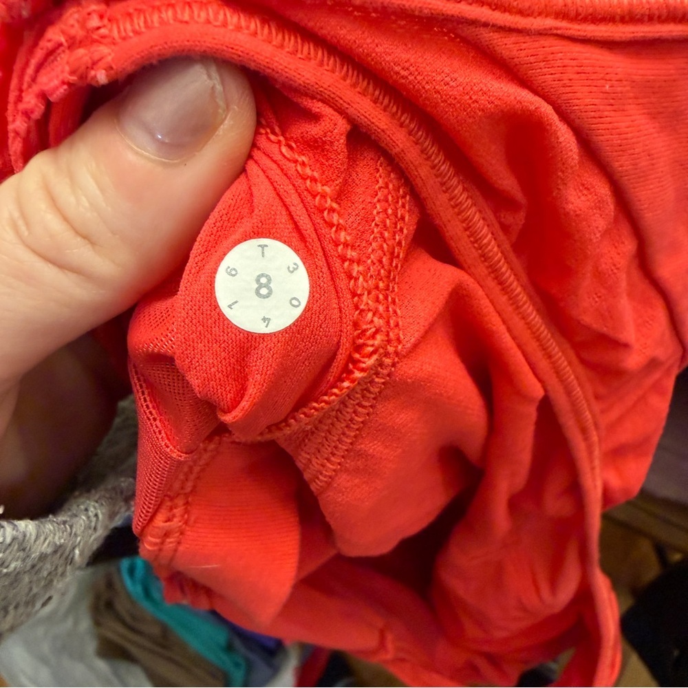 Lululemon Deep Breath Tank Lush Coral (Red) - Size 8 Built in Bra - Picture 2 of 5